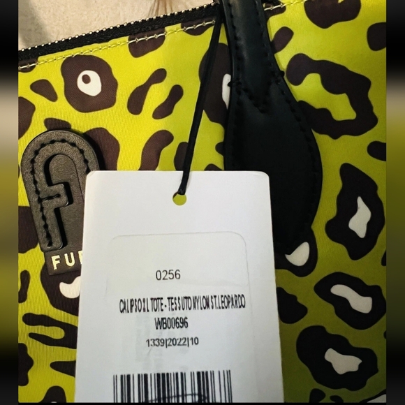 Nwt Furla Vibrant Leopard Print Tote - Yellow and Black - Picture 2 of 4